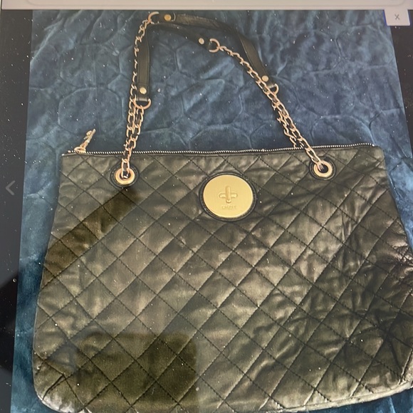DKNY QUILTED LEATHER BLK TOTE - Picture 6 of 6